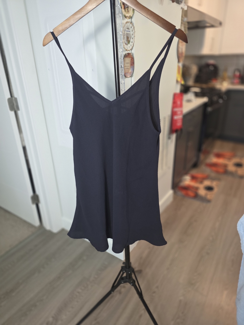 Blue Spaghetti Strap V-Neck Cami Top